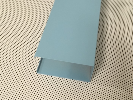 Aluminiumhöhe 100mm der blaues Pulver-überzogene U-förmige lineare Metalldecken-Breiten-50mm