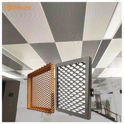 Asphaltieren Sie Mesh Commercial Ceiling Tiles für errichtende Dekoration Aluminiumgitterplatte