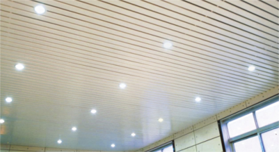 Gebäude verzierte verschobene Aluminiumstreifen-Decke, Innenmetallfalsche Architekturplatte