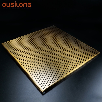 Metallische kupferne akustische verschobene Decken-einfache Installations-goldene Farbmetallquadrat-Decke