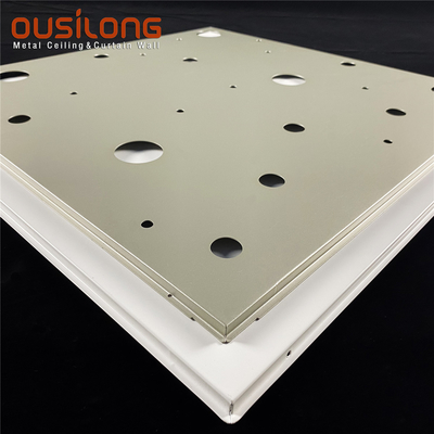 Kundenspezifisches perforiertes Metall Aluminium-600×600 verschob Lage in den akustischen Decken-Fliesen mit T Profil