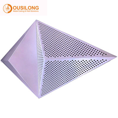 Dekoratives gepresstes Schnellclip in Decken-akustischer spezieller Entwurf verschobener Metallplatte des Dreieck-3D